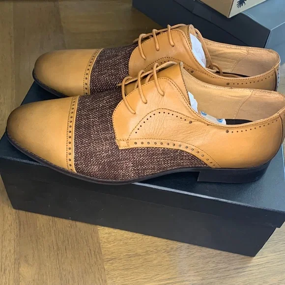 Zanzara Like New Men\'s Leather Ned Lace Up‎ Oxford Mens Size 11 Cognac ZZ1585L Zanzara Men main image 2